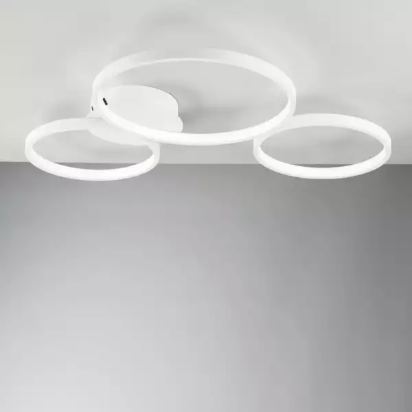 Plafonnier LED FREDY en aluminium blanc avec trois diffuseurs 40W avec CCT – Image 2