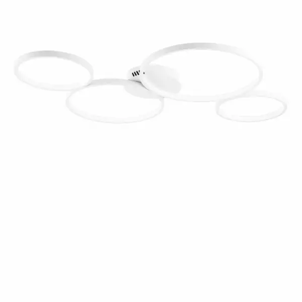 LUCE AMBIENTE E DESIGN Plafonnier LED FREDY en aluminium blanc avec quatre diffuseurs 60W et CCT (Plafonnier / Éclairage intérieur LED)