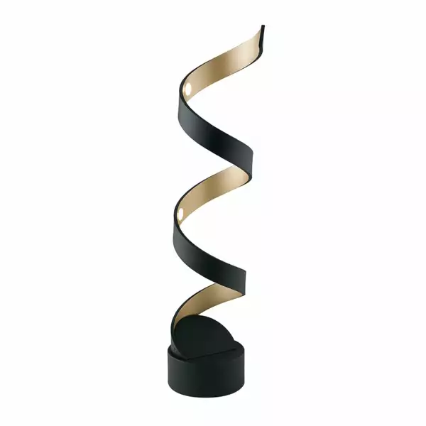 LUCE AMBIENTE E DESIGN Lampe de table HELIX noire et dorée 12W 4000K (lumière naturelle) (Lampes de table / Éclairage décoratif)