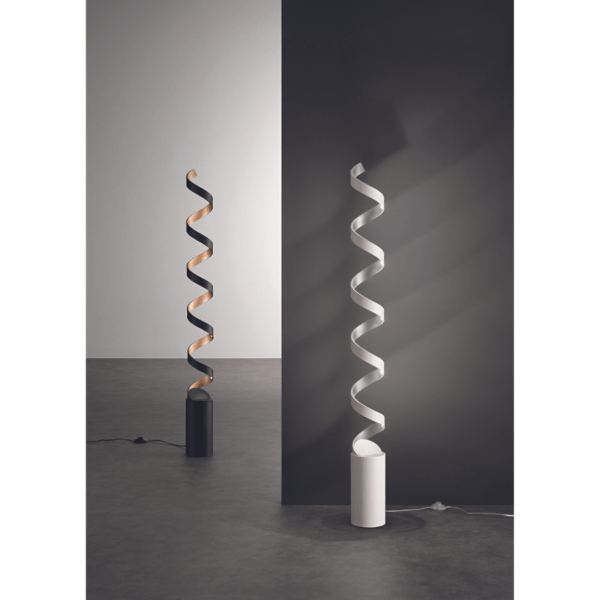 Lampadaire LED Helix en aluminium noir et doré 30W 4000K (lumière naturelle) – Image 2