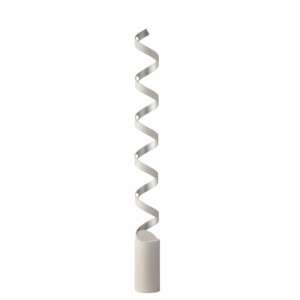 Lampadaire LED Helix en aluminium blanc et argenté 30W 3000K (lumière chaude)