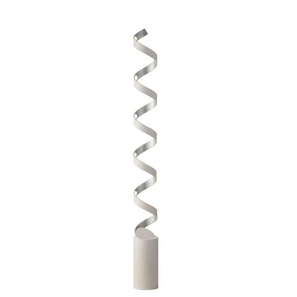 LUCE AMBIENTE E DESIGN Lampadaire LED Helix en aluminium blanc et argenté 30W 3000K (lumière chaude) (Lampadaires / Éclairage décoratif)