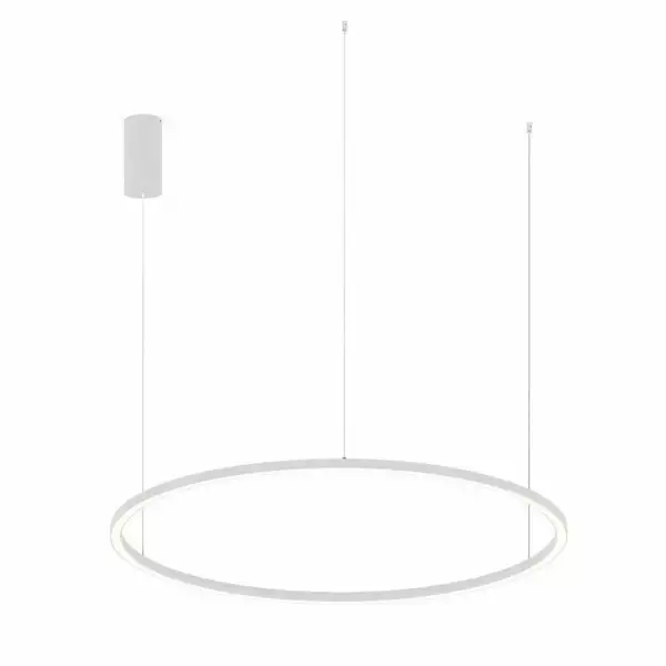LUCE AMBIENTE E DESIGN Lampe à suspension LED HOOP en aluminium blanc avec fonction CCT 120 cm (Suspensions Design & Déco / Éclairage intérieur LED)
