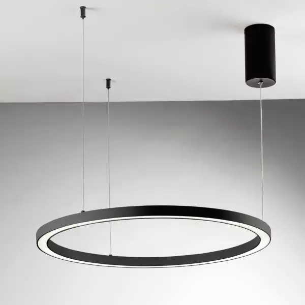 Lampe à suspension LED HOOP en aluminium noir avec fonction CCT 80 cm – Image 2