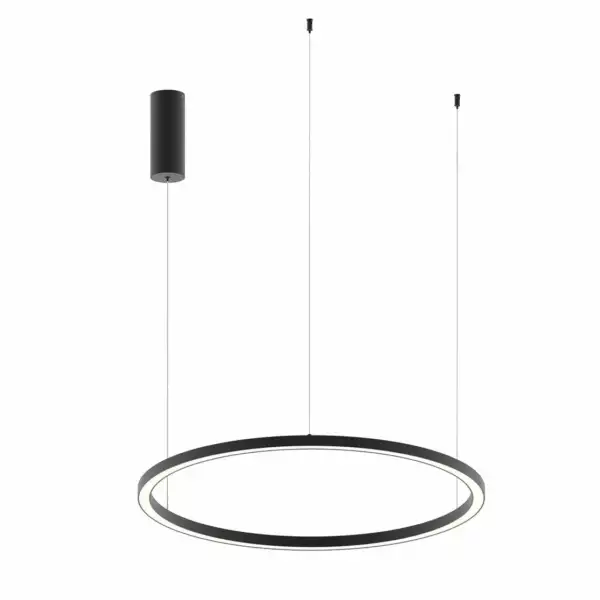 LUCE AMBIENTE E DESIGN Lampe à suspension LED HOOP en aluminium noir avec fonction CCT 80 cm (Suspensions Design & Déco / Éclairage intérieur LED)