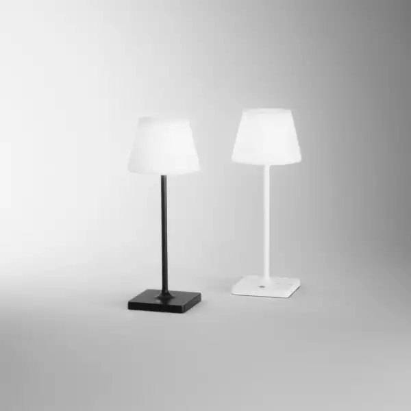 Lampe de table rechargeable JAMMIN en métal blanc dimmable 3000K (lumière chaude) IP54 – Image 2