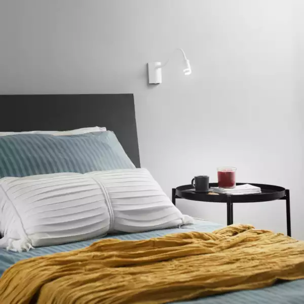 Applique LED KEPLER en métal blanc avec bras flexible 3W 3000K (lumière chaude) – Image 2