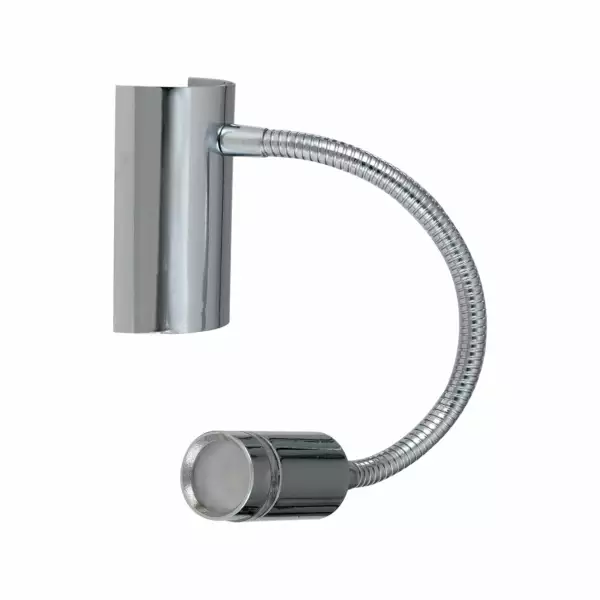LUCE AMBIENTE E DESIGN Applique LED KEPLER en métal chromé avec bras flexible 3W lumière chaude (Plafonnier étanche / Éclairage intérieur LED)