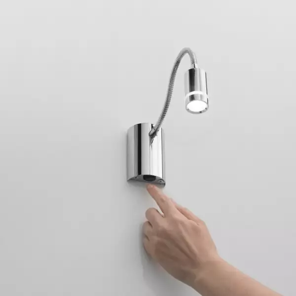 Applique LED KEPLER en métal chromé avec bras flexible 3W lumière chaude – Image 2
