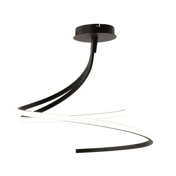 LUCE AMBIENTE E DESIGN Plafonnier LED kinetic en aluminium noir 40W avec interrupteur CCT (Plafonnier / Éclairage intérieur LED)