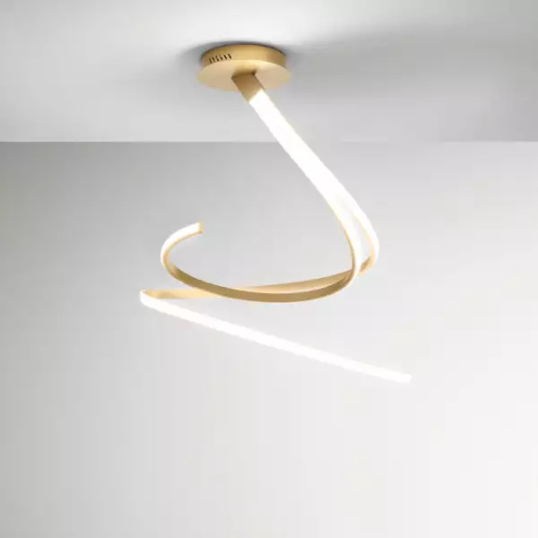Plafonnier LED kinetic en aluminium doré 40W avec interrupteur CCT – Image 2