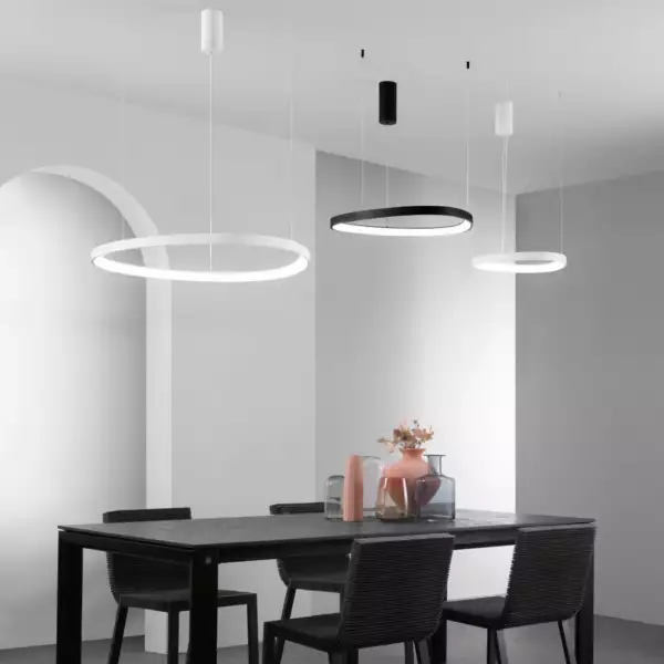Lampe à suspension LED KLAPTON en aluminium noir avec fonction CCT 45 cm – Image 2