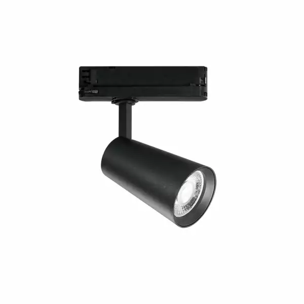 INTEC Phare LED KONE noir avec adaptateur triphasé 24W 2400 lumen 4000K (lumière naturelle) (Spot LED sur rails / Éclairage intérieur LED)