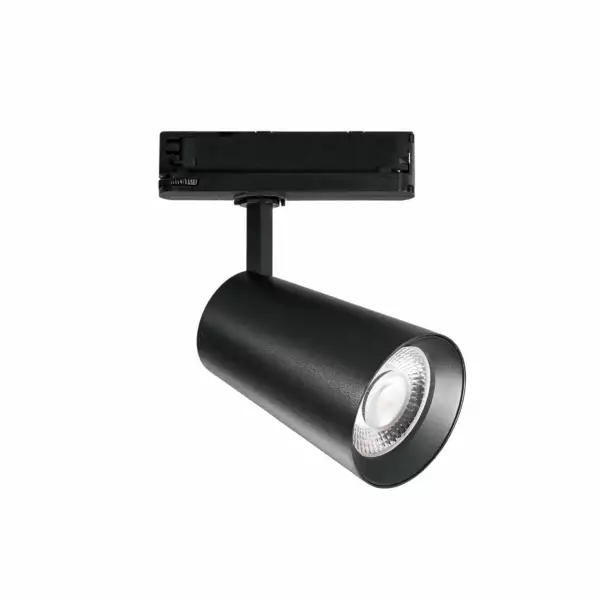 INTEC Phare LED KONE noir avec adaptateur triphasé 42W 4200 lumen 3000K (lumière chaude) (Spot LED sur rails / Éclairage intérieur LED)