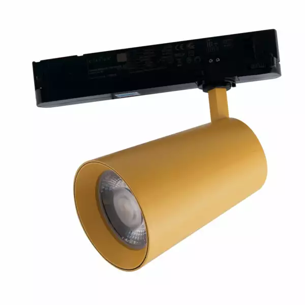INTEC Phare LED jaune KONE avec adaptateur triphasé 24W 2400 lumen 4000K (lumière naturelle) (Spot LED sur rails / Éclairage intérieur LED)
