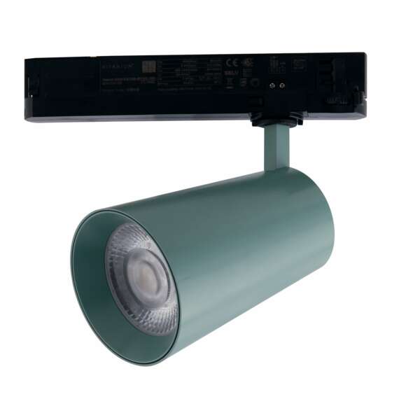 INTEC Phare LED vert KONE avec adaptateur triphasé 24W 2400 lumen 4000K (lumière naturelle) (Spot LED sur rails / Éclairage intérieur LED)