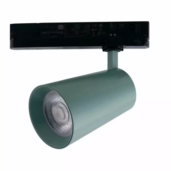 INTEC Phare LED vert KONE avec adaptateur triphasé 24W 2400 lumen 4000K (lumière naturelle) (Spot LED sur rails / Éclairage intérieur LED)