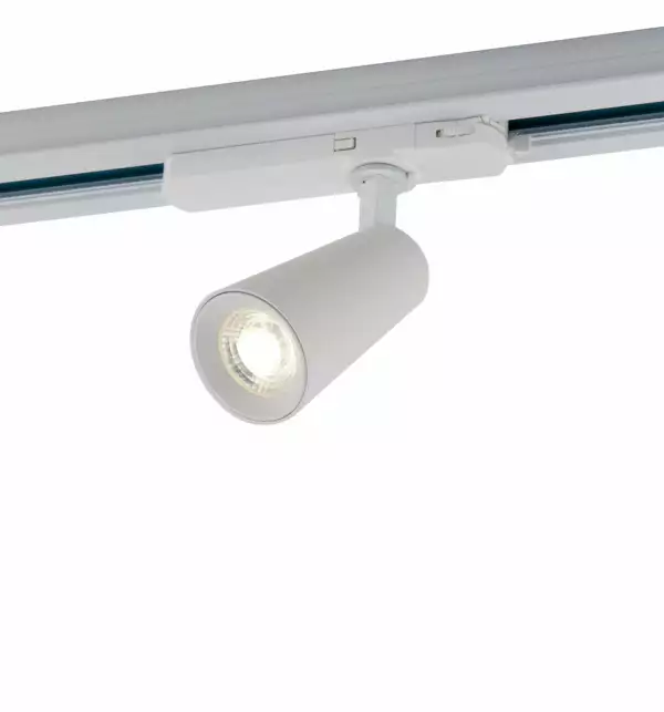 INTEC Phare LED KONE blanc avec adaptateur triphasé 13W 1300 lumen 3000K (lumière chaude) (Spot LED sur rails / Éclairage intérieur LED)