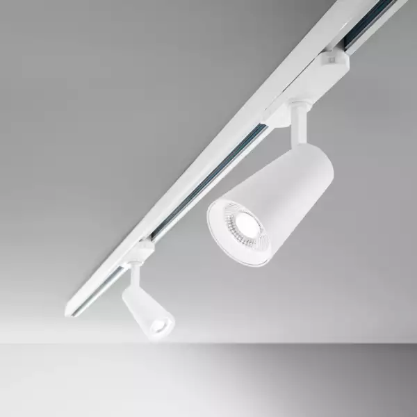 Luminaire sur rail LED KONE aluminium blanc 30W 3000K (lumière chaude) – Image 2