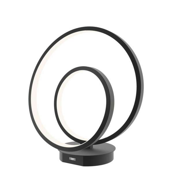 LUCE AMBIENTE E DESIGN Lampe de table lieve en aluminium noir 15W avec interrupteur CCT (Lampes de table / Éclairage décoratif)