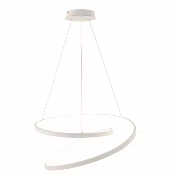 LUCE AMBIENTE E DESIGN Suspension LED LIEVE 30W en aluminium blanc avec interrupteur CCT 40 cm (Suspensions Design & Déco / Éclairage intérieur LED)