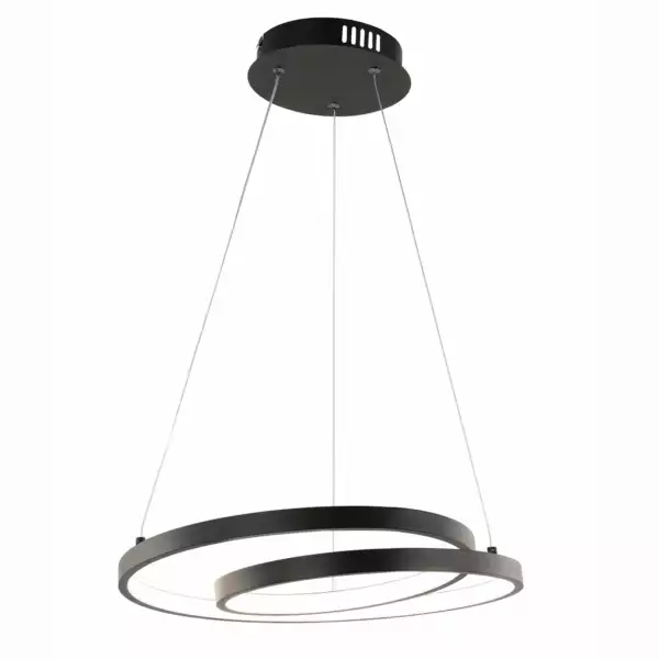 LUCE AMBIENTE E DESIGN Suspension LED LIEVE 30W en aluminium noir avec interrupteur CCT 40 cm (Suspensions Design & Déco / Éclairage intérieur LED)