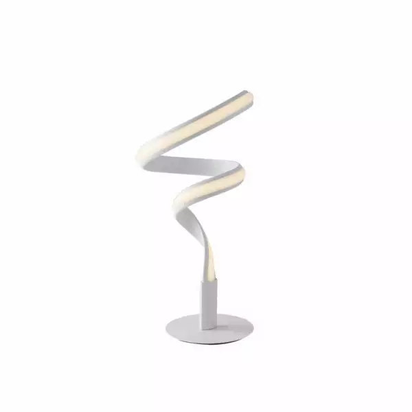 LUCE AMBIENTE E DESIGN Lampe de table LED MYSTRAL en aluminium blanc 12W 4000K (lumière naturelle) (Lampes de table / Éclairage décoratif)