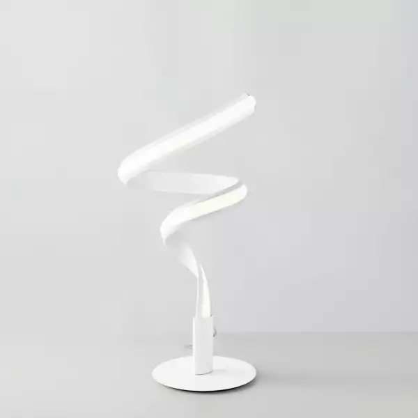 Lampe de table LED MYSTRAL en aluminium blanc 12W 4000K (lumière naturelle) – Image 2