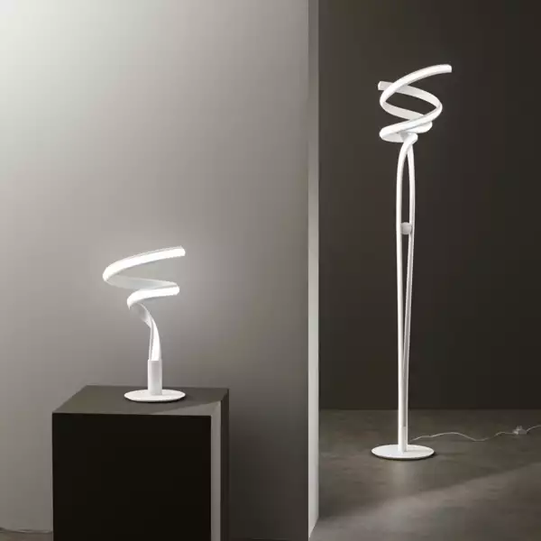 Lampadaire LED MYSTRAL en aluminium blanc, lumière naturelle dimmable 36W – Image 4
