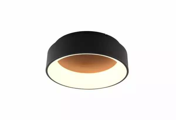 LUCE AMBIENTE E DESIGN Plafonnier LED NOAH en aluminium noir 40W avec fonction CCT 45 cm (Plafonnier / Éclairage intérieur LED)