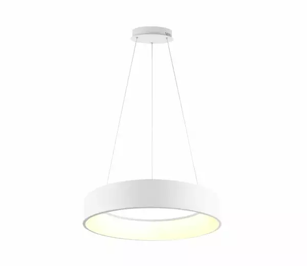 LUCE AMBIENTE E DESIGN Lampe à suspension LED NOAH en aluminium blanc 60W avec fonction CCT 60 cm (Suspensions Design & Déco / Éclairage intérieur LED)