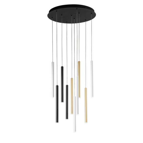 LUCE AMBIENTE E DESIGN Suspension LED PYPE 10 suspensions multicolores 50W avec fonction CCT (Suspensions Design & Déco / Éclairage intérieur LED)