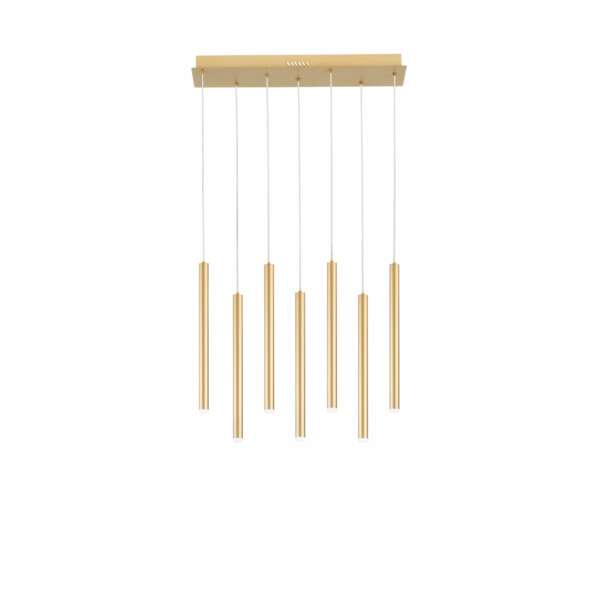 LUCE AMBIENTE E DESIGN Suspension LED PYPE 7 suspensions 35W en métal doré avec fonction CCT (Suspensions Design & Déco / Éclairage intérieur LED)