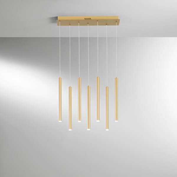 Suspension LED PYPE 7 suspensions 35W en métal doré avec fonction CCT – Image 2