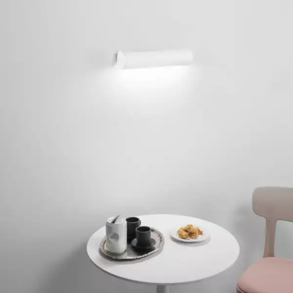 Applique LED roller en plâtre blanc à peindre 7W avec lumière chaude et naturelle – Image 3