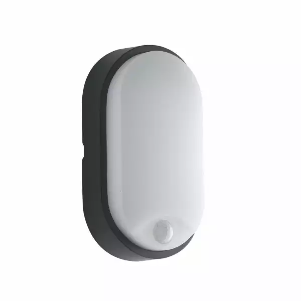 INTEC Plafonnier extérieur LED sensitive anthracite avec détecteur de mouvement 4000K (Plafonniers étanches / Éclairage extérieur LED)