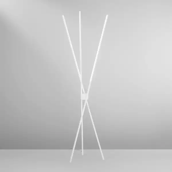 Lampadaire LED SHANGHAI en aluminium blanc 31W à lumière chaude et naturelle – Image 2