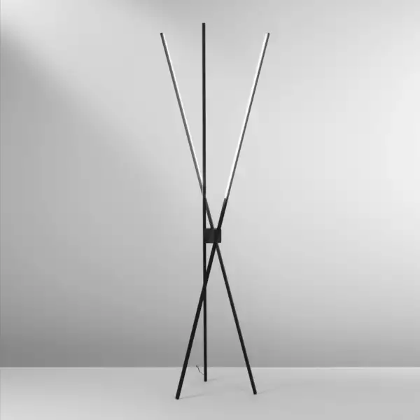 Lampadaire LED SHANGHAI en aluminium noir 31W à lumière chaude et naturelle – Image 2