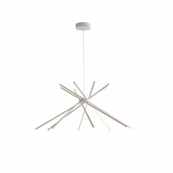 LUCE AMBIENTE E DESIGN Lampe à suspension Shanghai en aluminium blanc 56W 3000K (Suspensions Design & Déco / Éclairage intérieur LED)