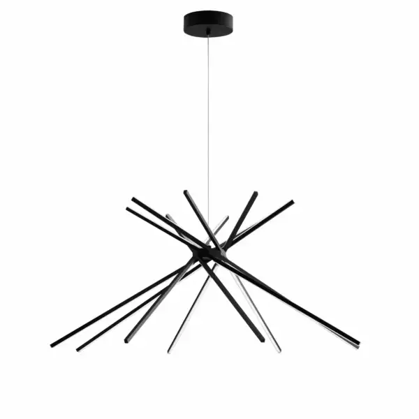 LUCE AMBIENTE E DESIGN Suspension SHANGHAI en aluminium noir 56W 3000K (lumière chaude) (Suspensions Design & Déco / Éclairage intérieur LED)