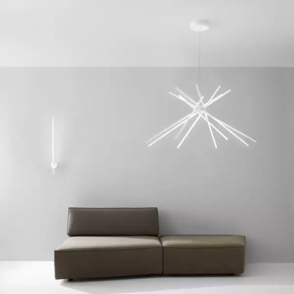 Lampe à suspension Shanghai en aluminium blanc 56W 3000K – Image 2
