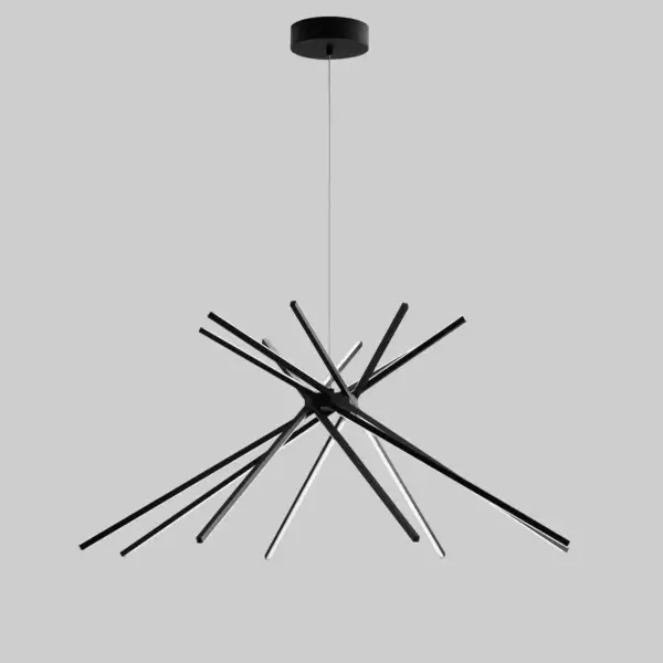 Suspension SHANGHAI en aluminium noir 56W 3000K (lumière chaude) – Image 2
