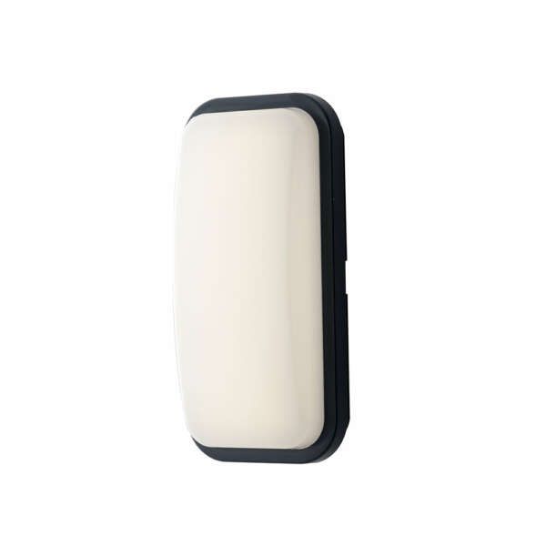 INTEC Plafonnier LED anthracite SHELLY 20W 4000K avec détecteur de mouvement (Plafonniers étanches / Éclairage extérieur LED)