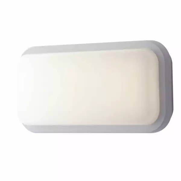 INTEC Plafonnier LED blanc rectangulaire SHELLY 20W 4000K avec détecteur de mouvement (Plafonniers étanches / Éclairage extérieur LED)