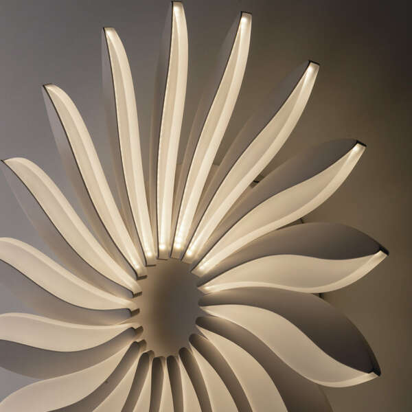 Plafonnier LED sunrise en aluminium blanc avec diffuseur acrylique 90W 4000K (lumière naturelle) dimmable – Image 2