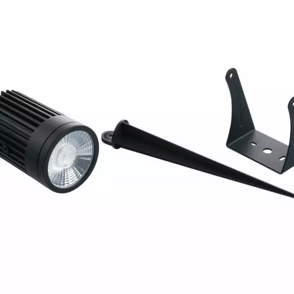 INTEC Projecteur LED noir target avec piquet 30W avec RGB + 4000K (lumière naturelle) (Projecteur LED / Éclairage extérieur LED)