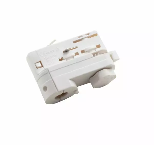 INTEC Adaptateur Blanc pour Rail Triphasé (Spot LED sur rails / Éclairage intérieur LED)
