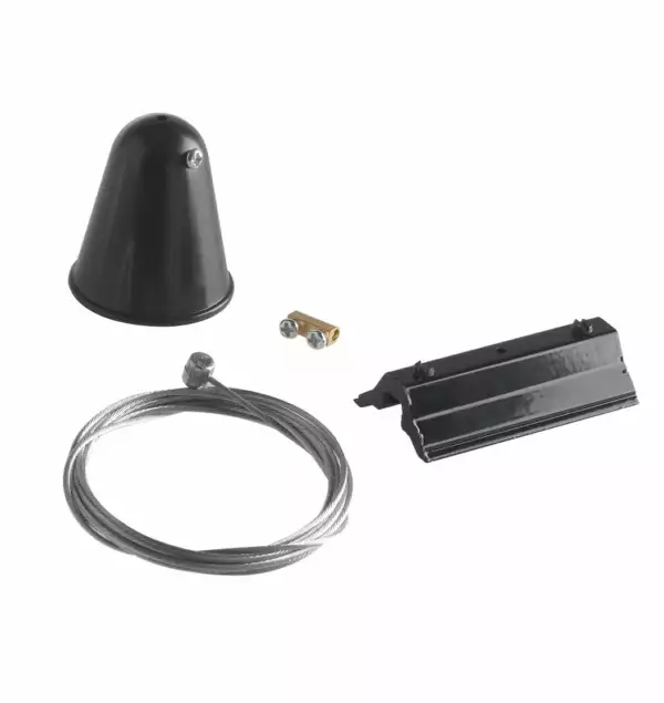 INTEC Kit de suspension pour rail noir de 300 cm (Spot LED sur rails / Éclairage intérieur LED)
