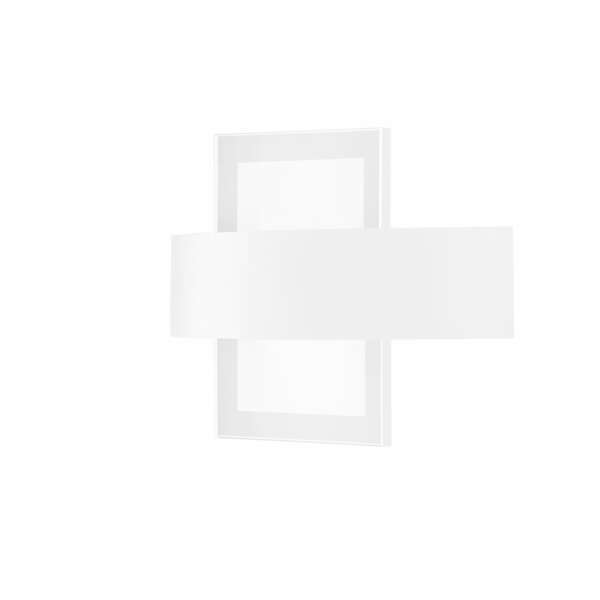 LUCE AMBIENTE E DESIGN Applique LED tresor en métal blanc avec diffuseur en verre 11W 4000K (lumière naturelle) (Applique murale / Éclairage intérieur LED)