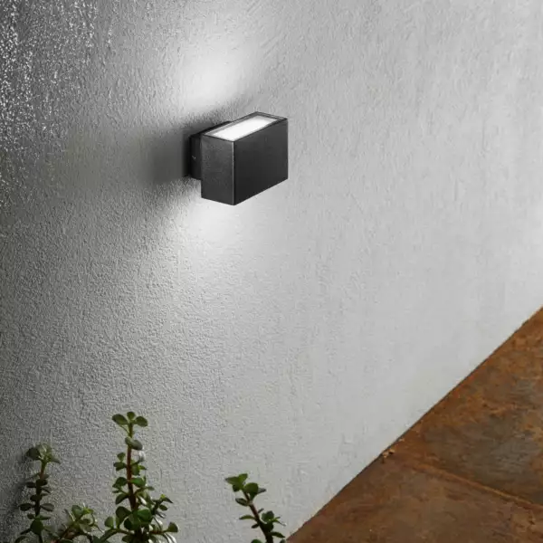Applique d'extérieur LED AGERA en aluminium noir 2x3W 4000K 9 cm – Image 3